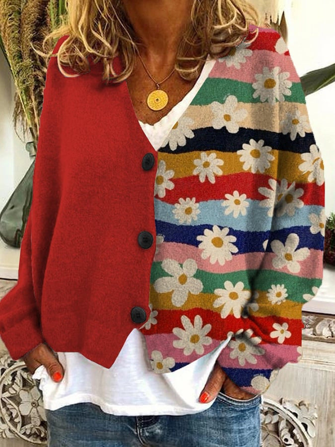 Amelia - Patchwork button-down jumper