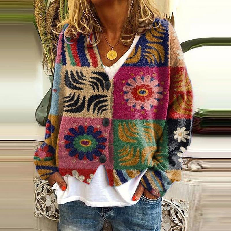 Stella - Patchwork jumper with creative print